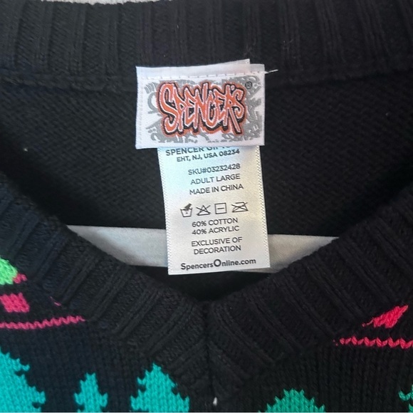 Spencera Christmas Sweater L Large Elf with drink holder in front bells buttons - Picture 5 of 6